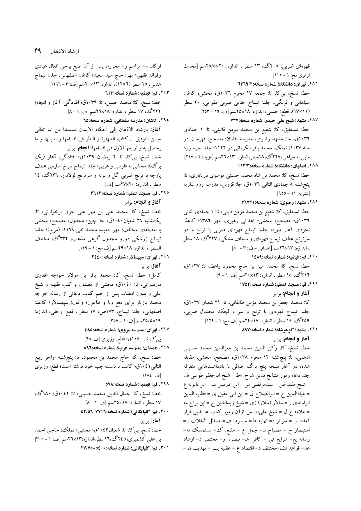 برگه‌ی ج ۳، ص ۴۹، ردیف ۲۹۷ در فنخا