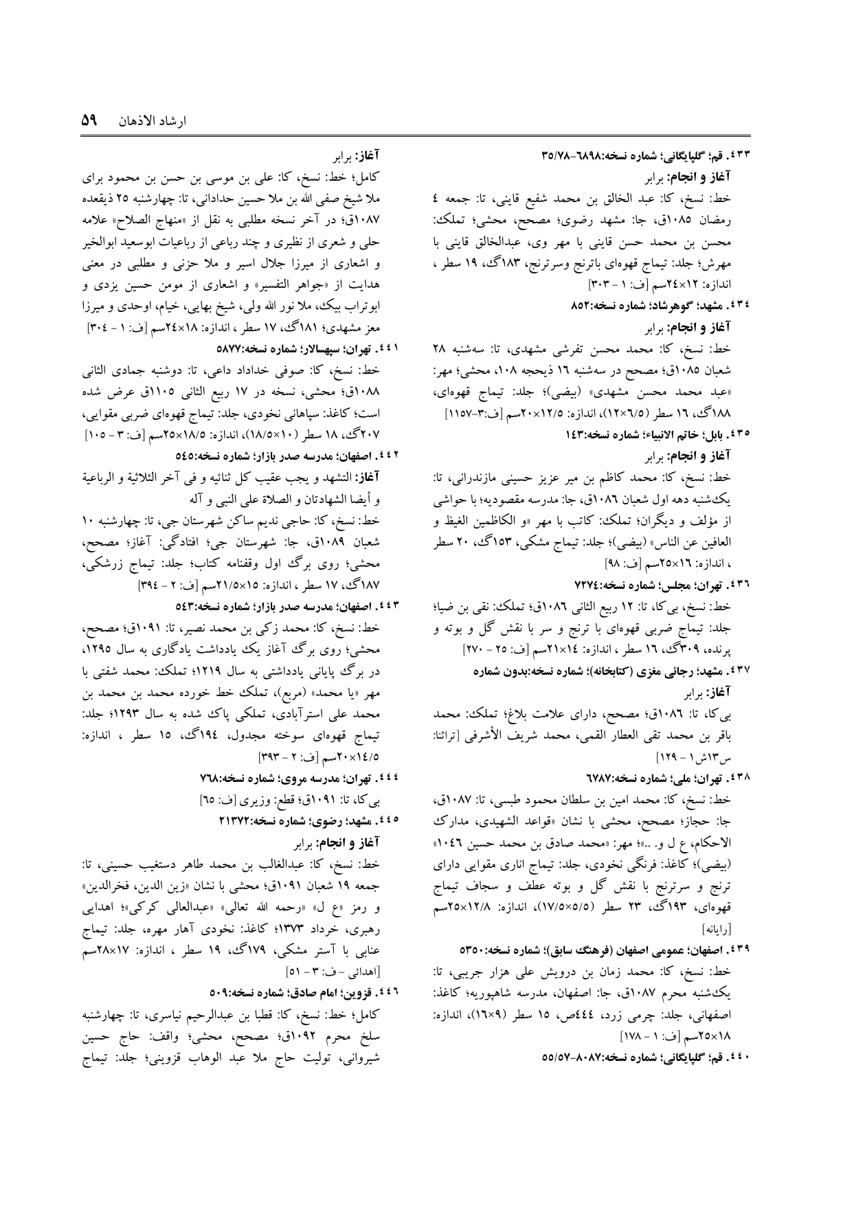 برگه‌ی ج ۳، ص ۵۹، ردیف ۴۴۴ در فنخا