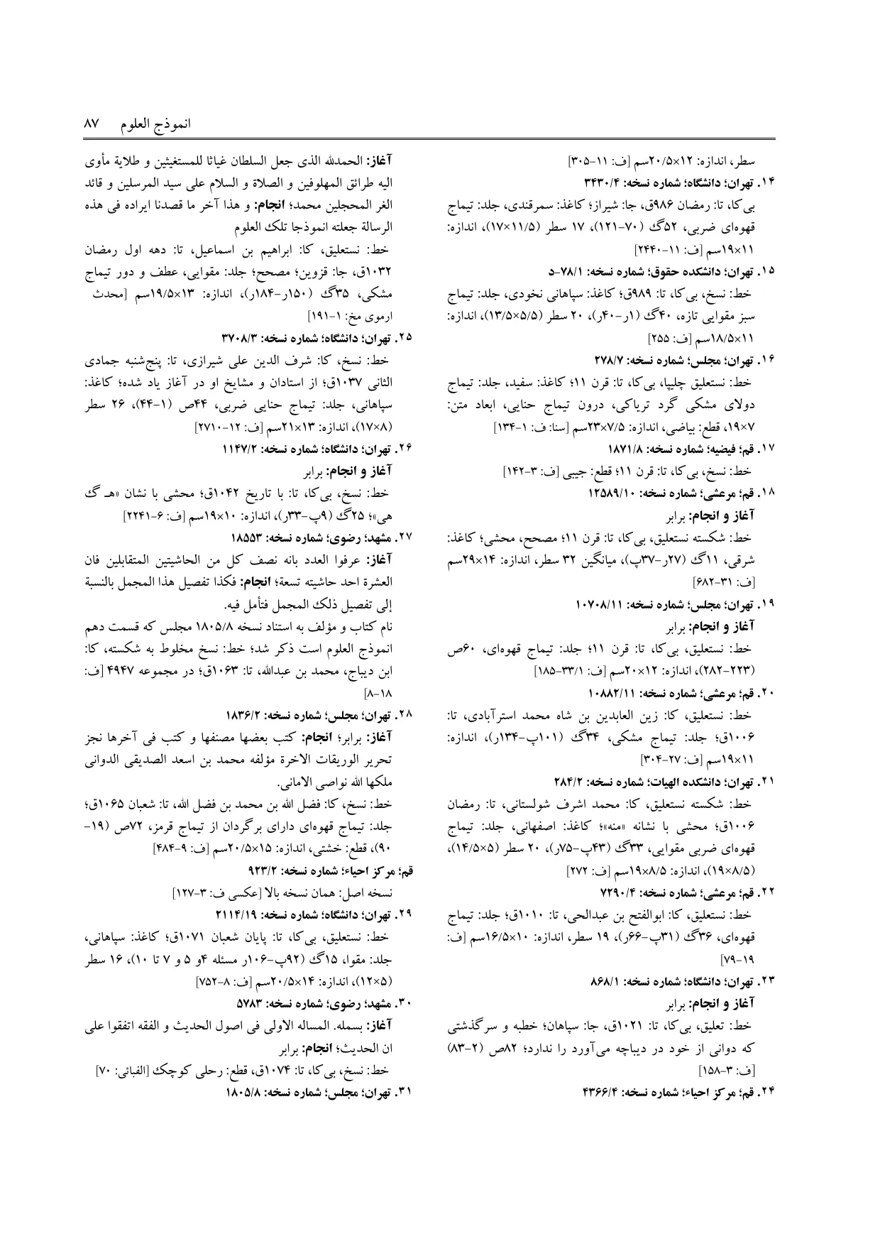 برگه‌ی ج ۵، ص ۸۷، ردیف ۲۱ در فنخا