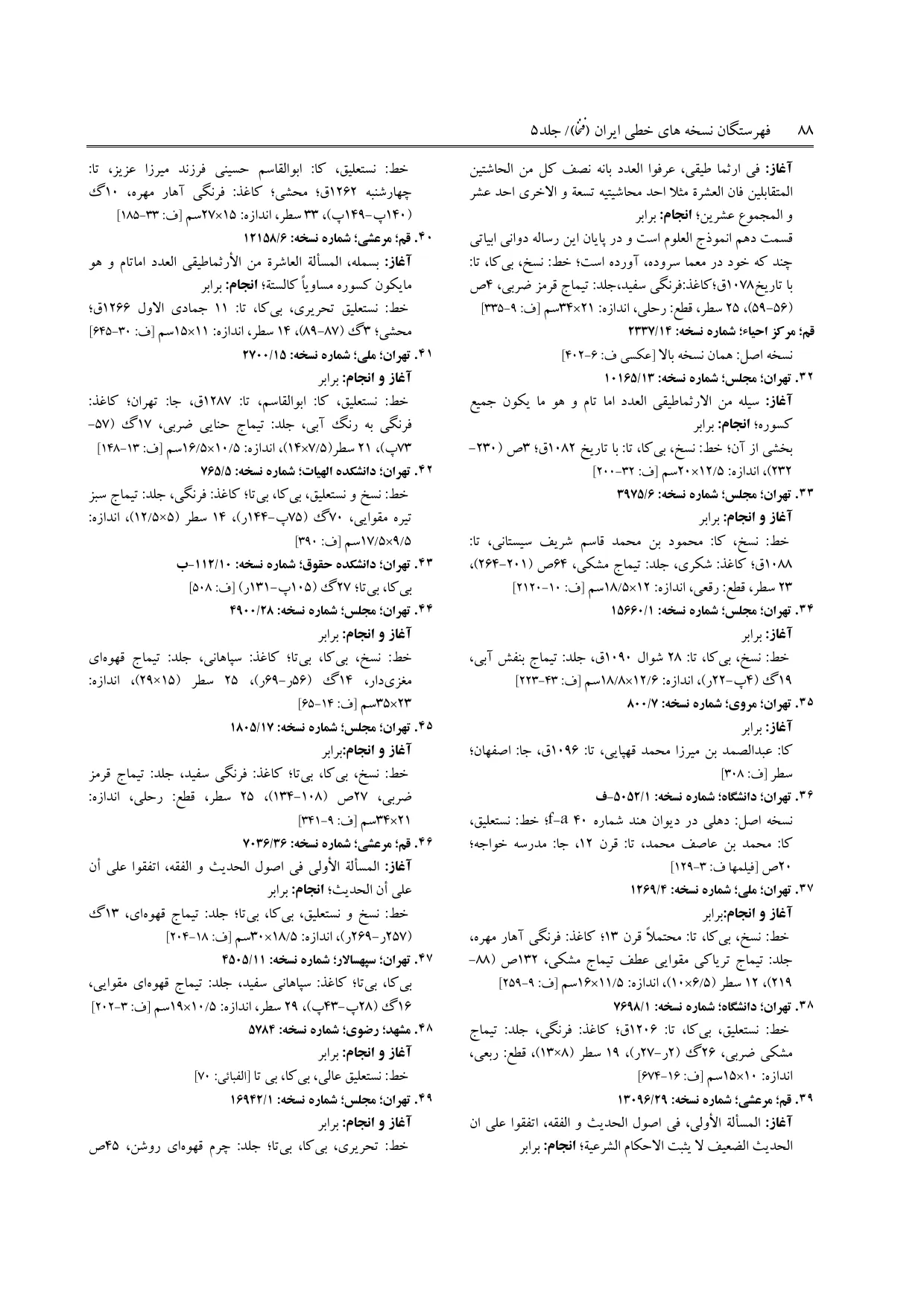 برگه‌ی ج ۵، ص ۸۸، ردیف ۴۲ در فنخا