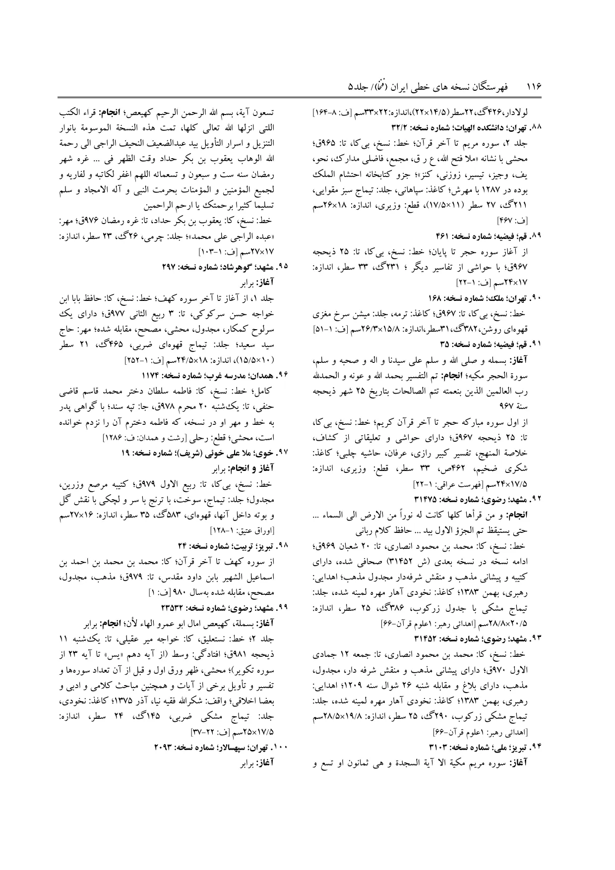 برگه‌ی ج ۵، ص ۱۱۶، ردیف ۸۸ در فنخا