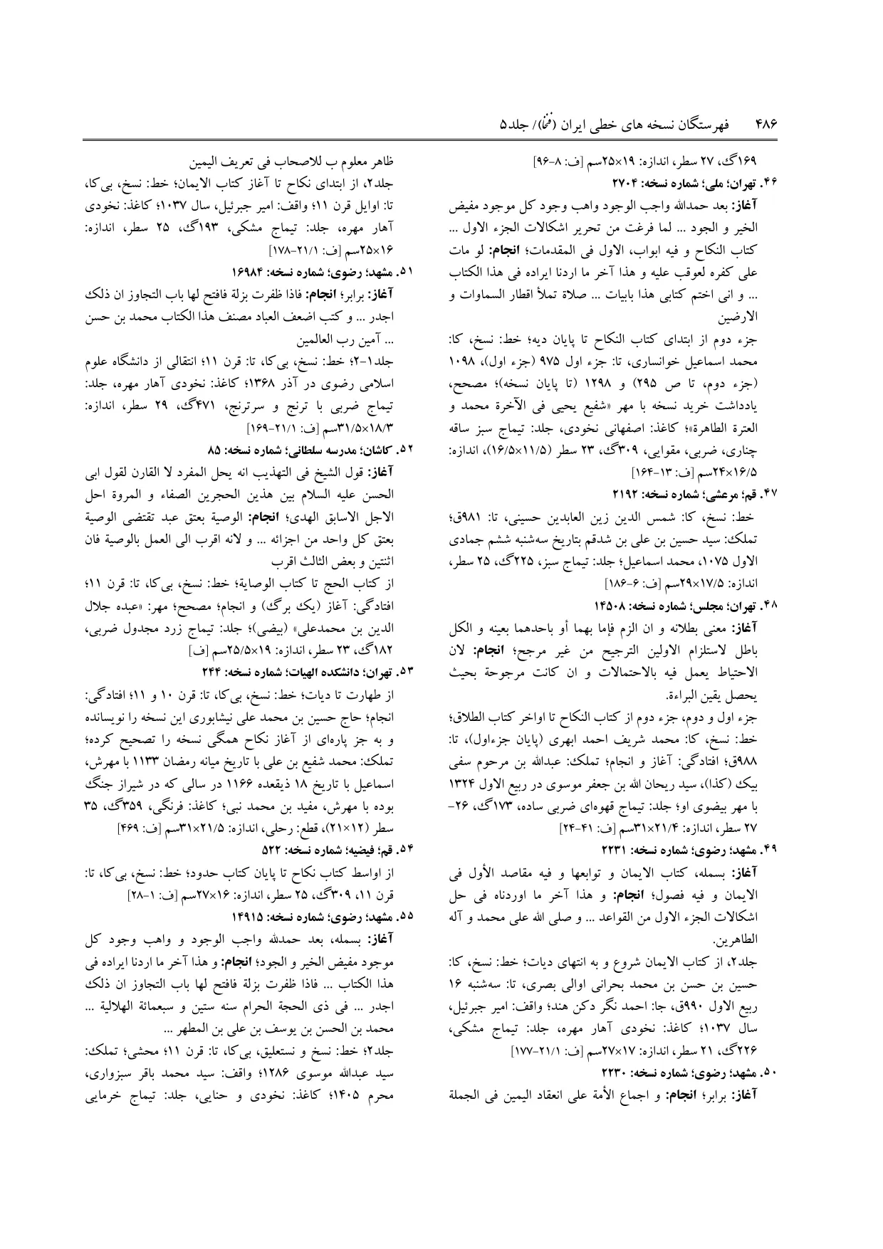برگه‌ی ج ۵، ص ۴۸۶، ردیف ۵۳ در فنخا