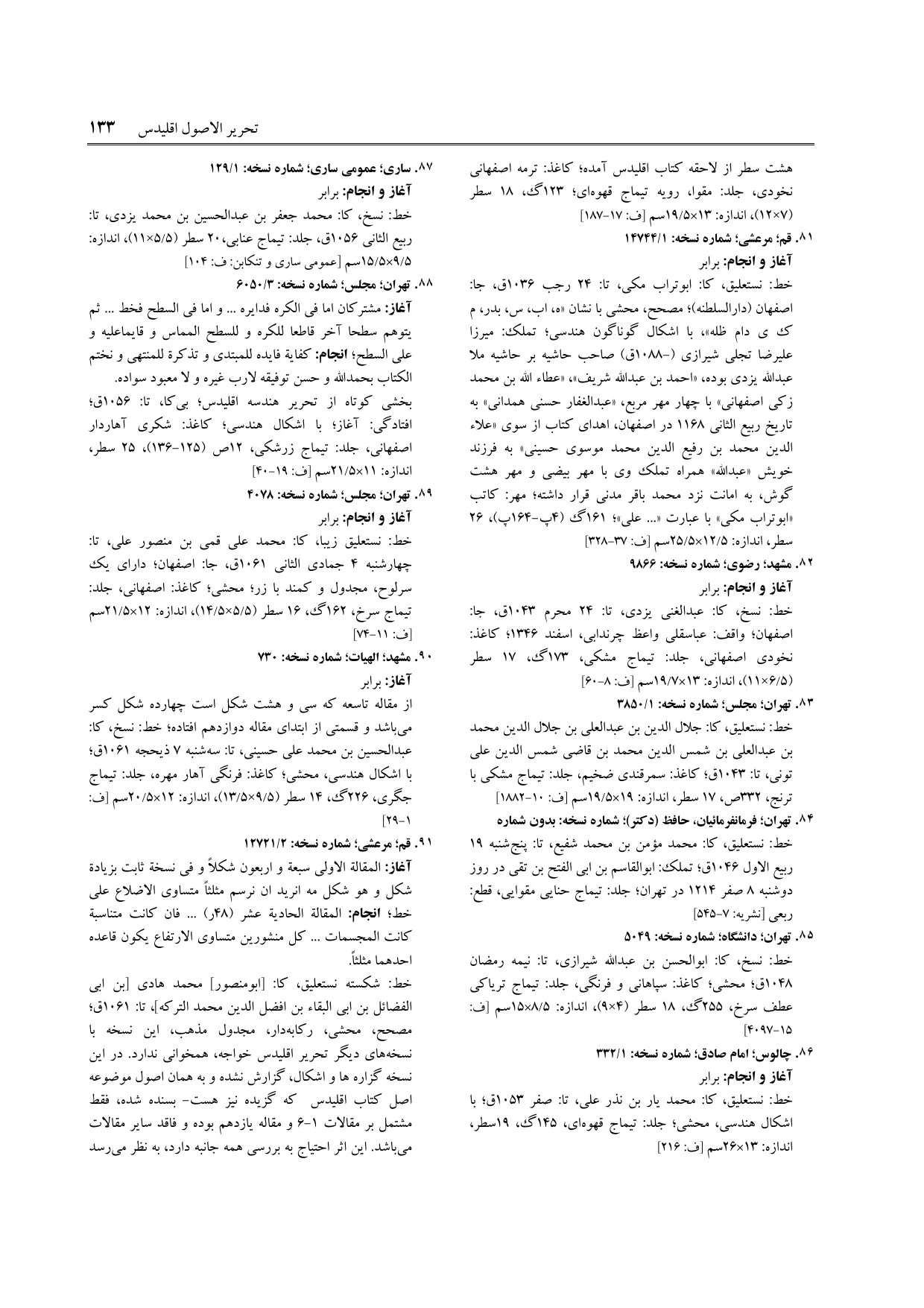 برگه‌ی فنخا، ج ۷، ص ۱۳۳، ردیف ۸۷