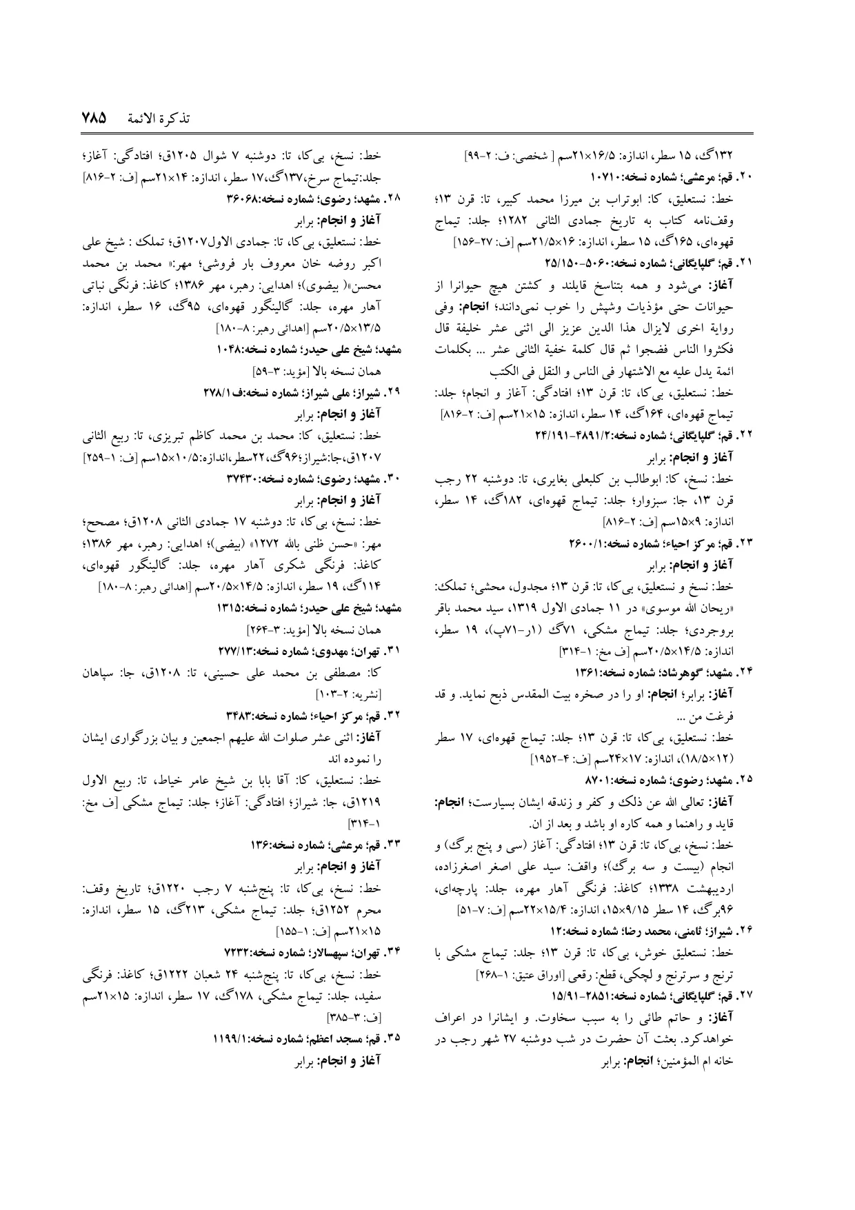 برگه‌ی ج ۷، ص ۷۸۵، ردیف ۲۹ در فنخا