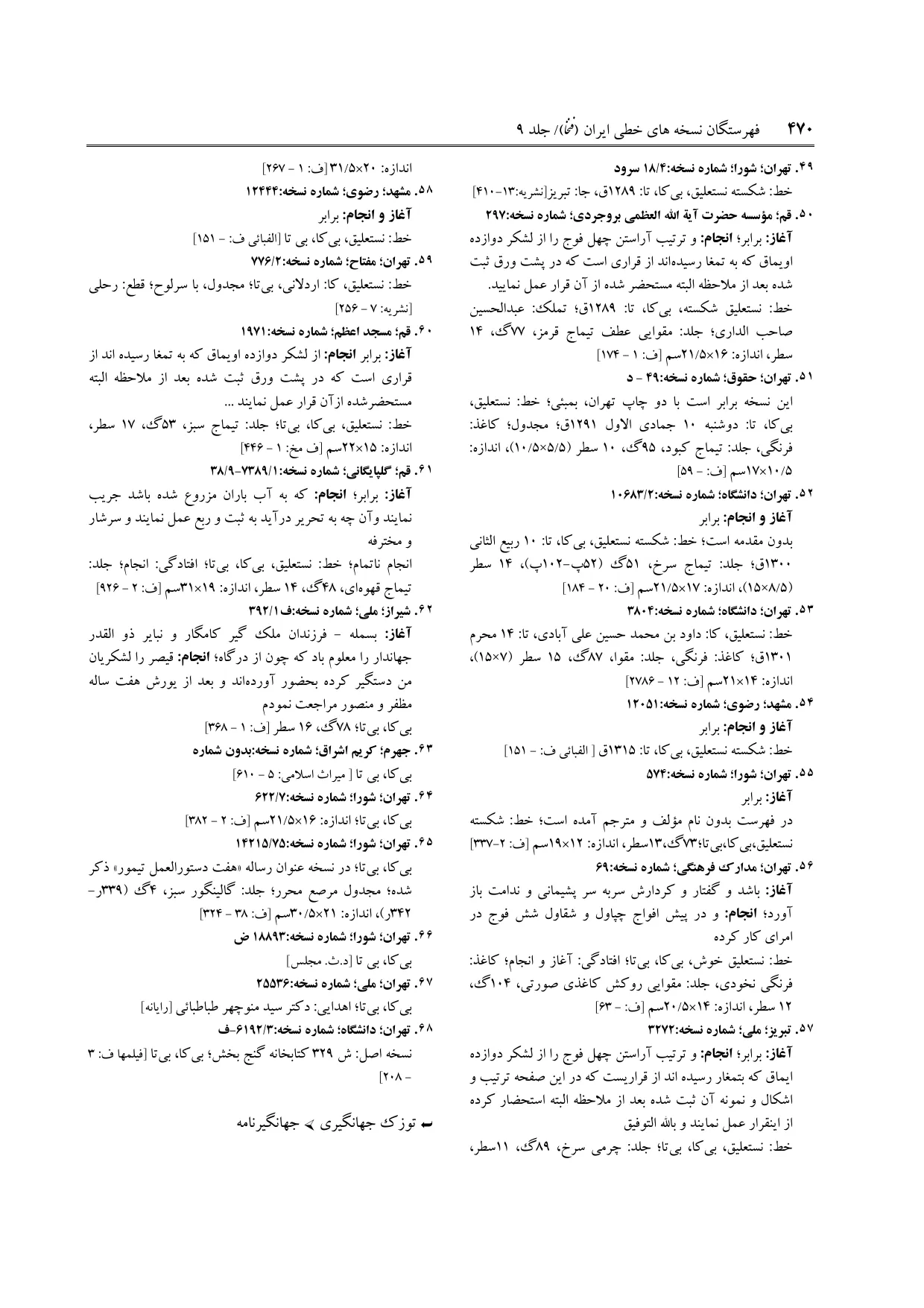 برگه‌ی ج ۹، ص ۴۷۰، ردیف ۴۹ در فنخا