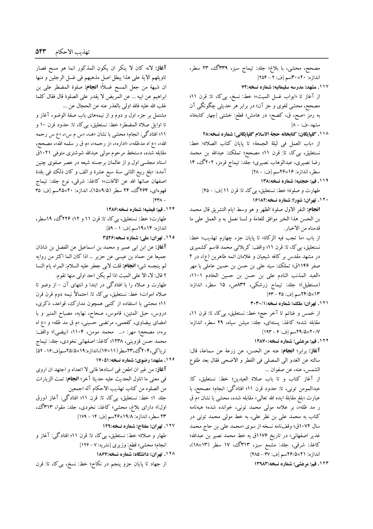 برگه‌ی ج ۹، ص ۵۴۳، ردیف ۱۲۰ در فنخا
