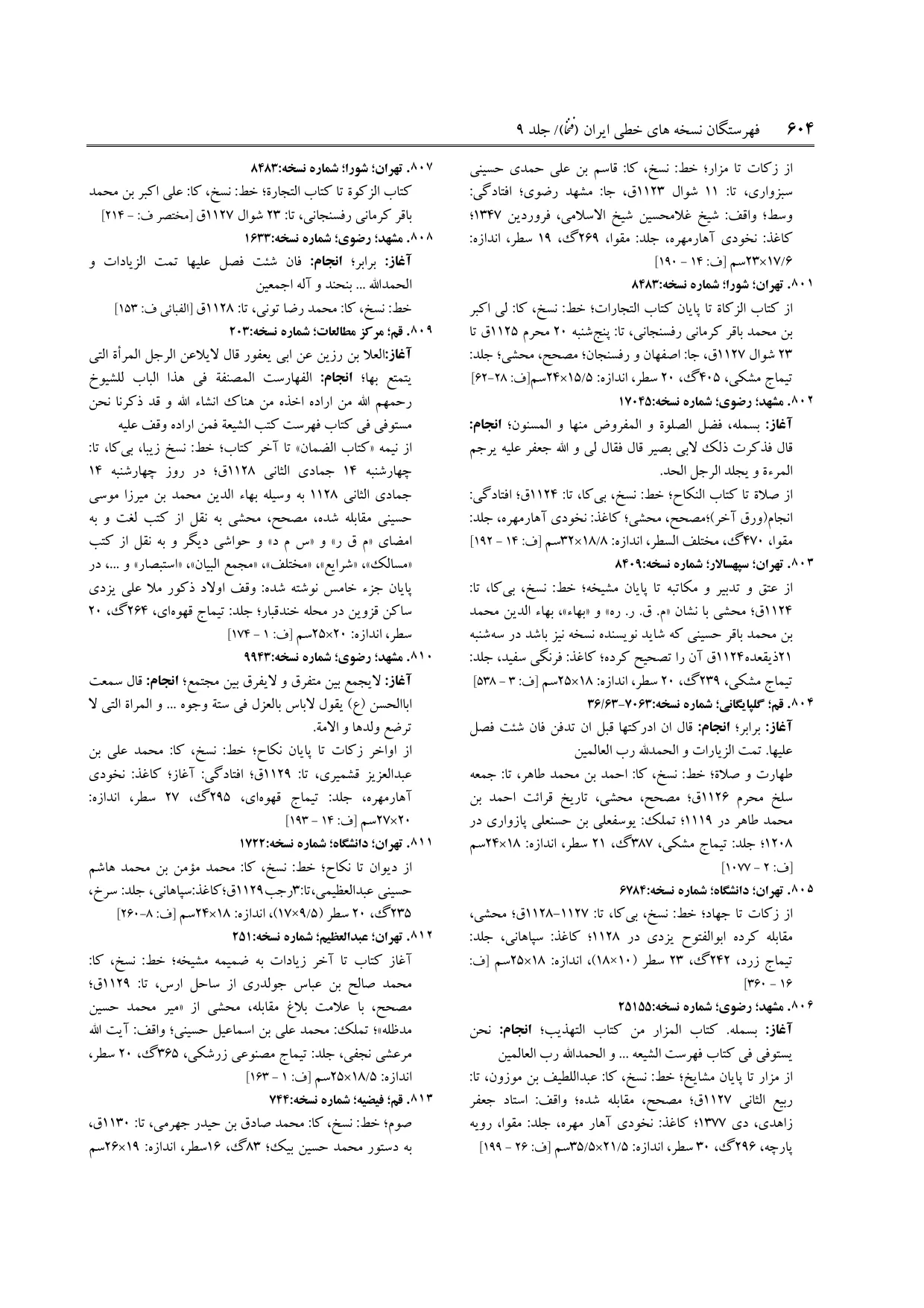 برگه‌ی فنخا، ج ۹، ص ۶۰۴، ردیف ۸۰۱