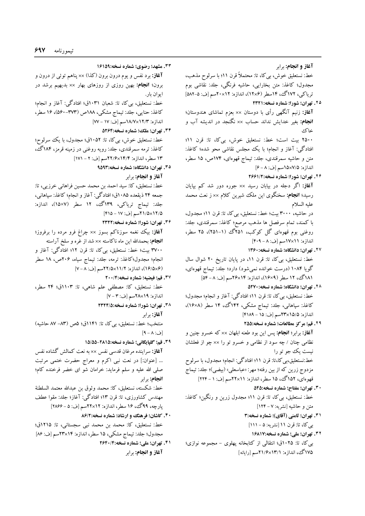 برگه‌ی ج ۹، ص ۶۹۷، ردیف ۳۸ در فنخا