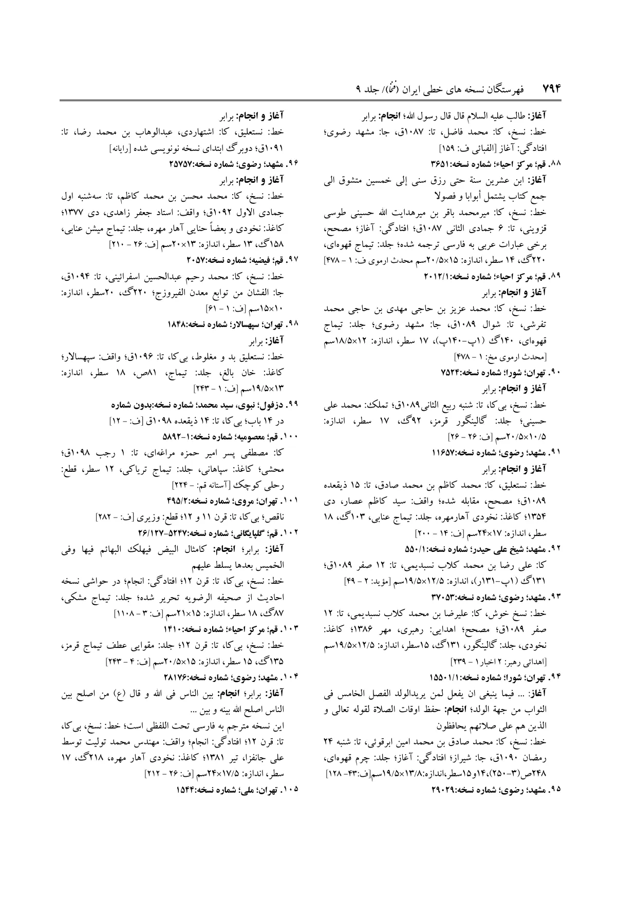 برگه‌ی فنخا، ج ۹، ص ۷۹۴، ردیف ۹۴