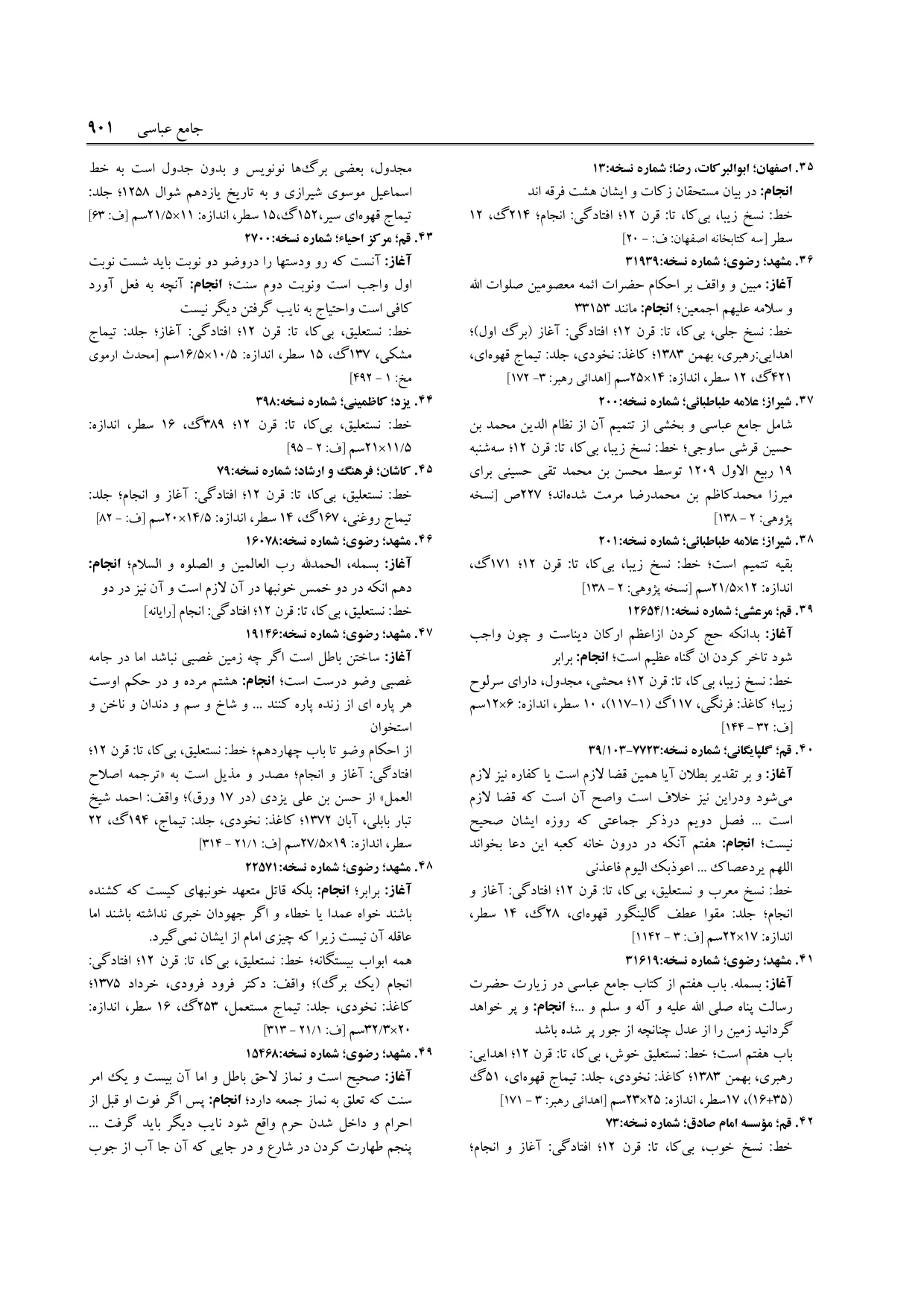 برگه‌ی ج ۹، ص ۹۰۱، ردیف ۴۲ در فنخا