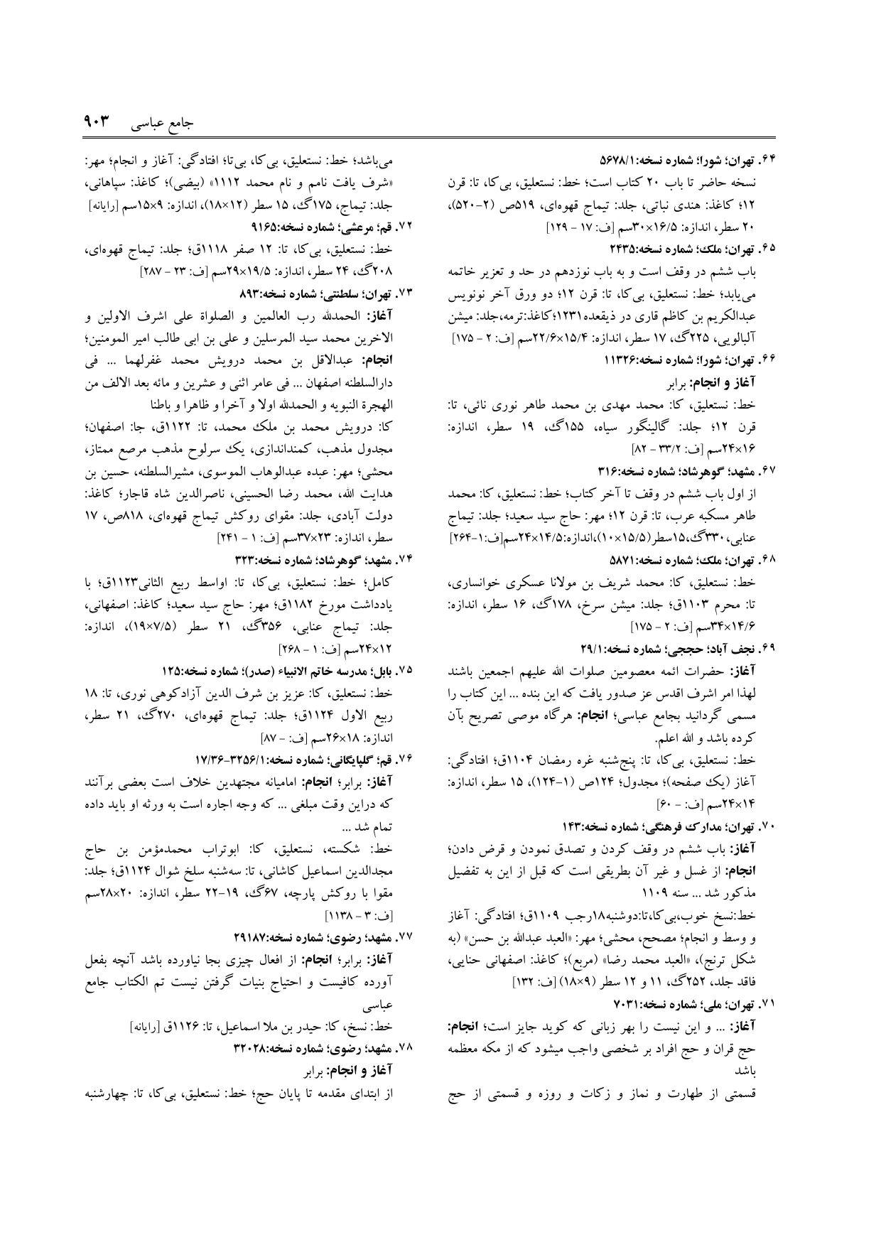 برگه‌ی ج ۹، ص ۹۰۳، ردیف ۷۵ در فنخا