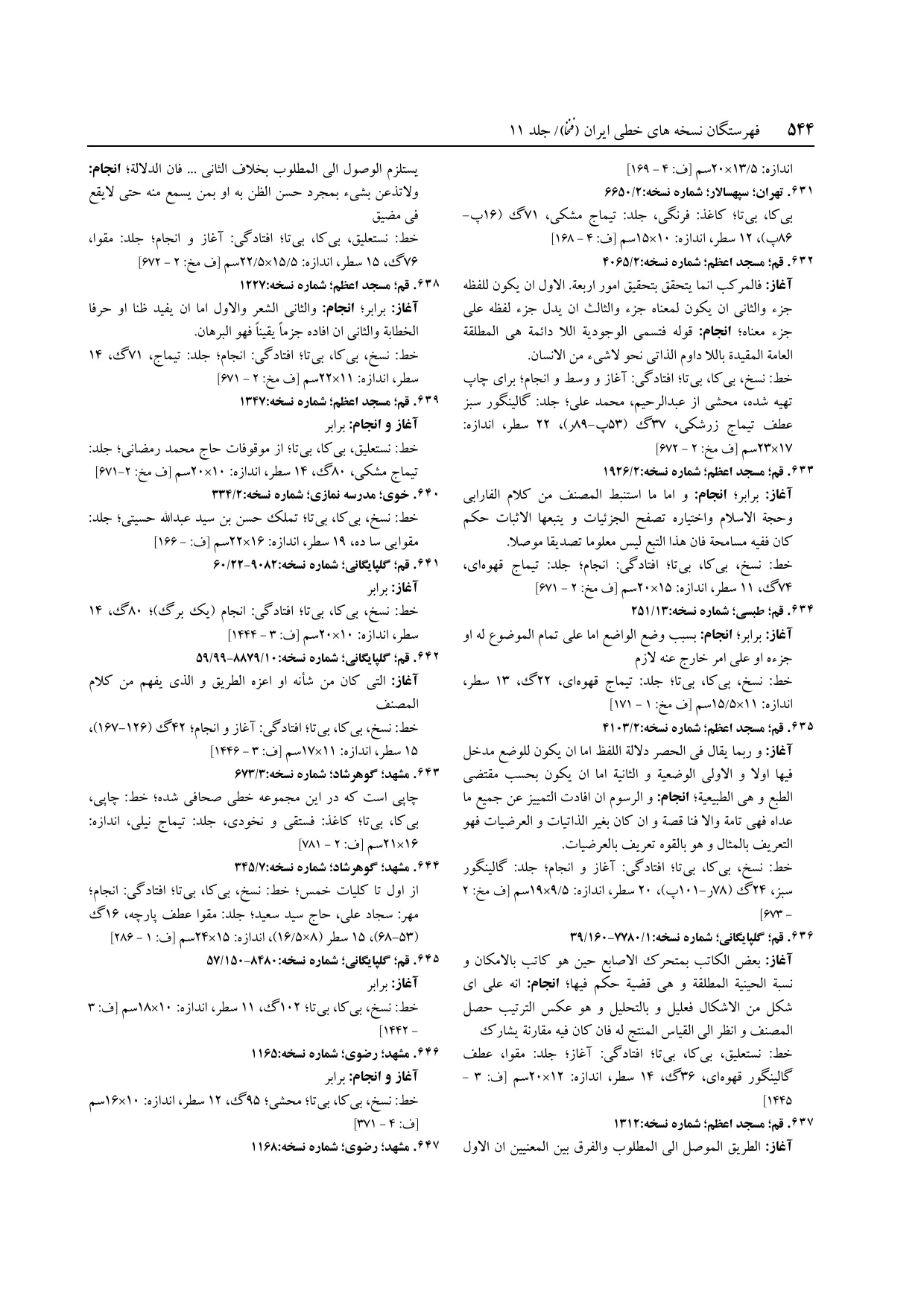 برگه‌ی ج ۱۱، ص ۵۴۴، ردیف ۶۴۰ در فنخا
