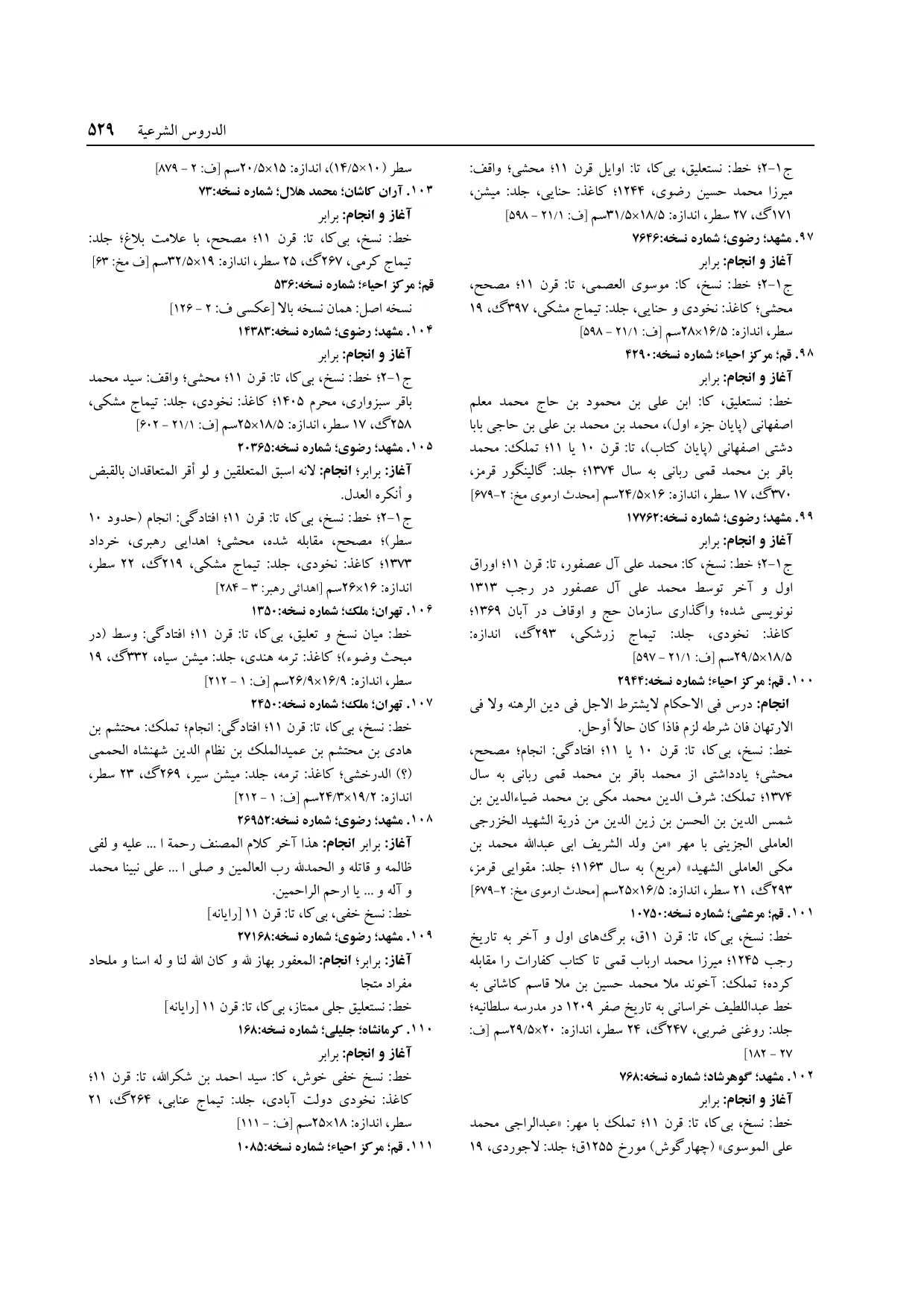 برگه‌ی ج ۱۴، ص ۵۲۹، ردیف ۱۰۸ در فنخا