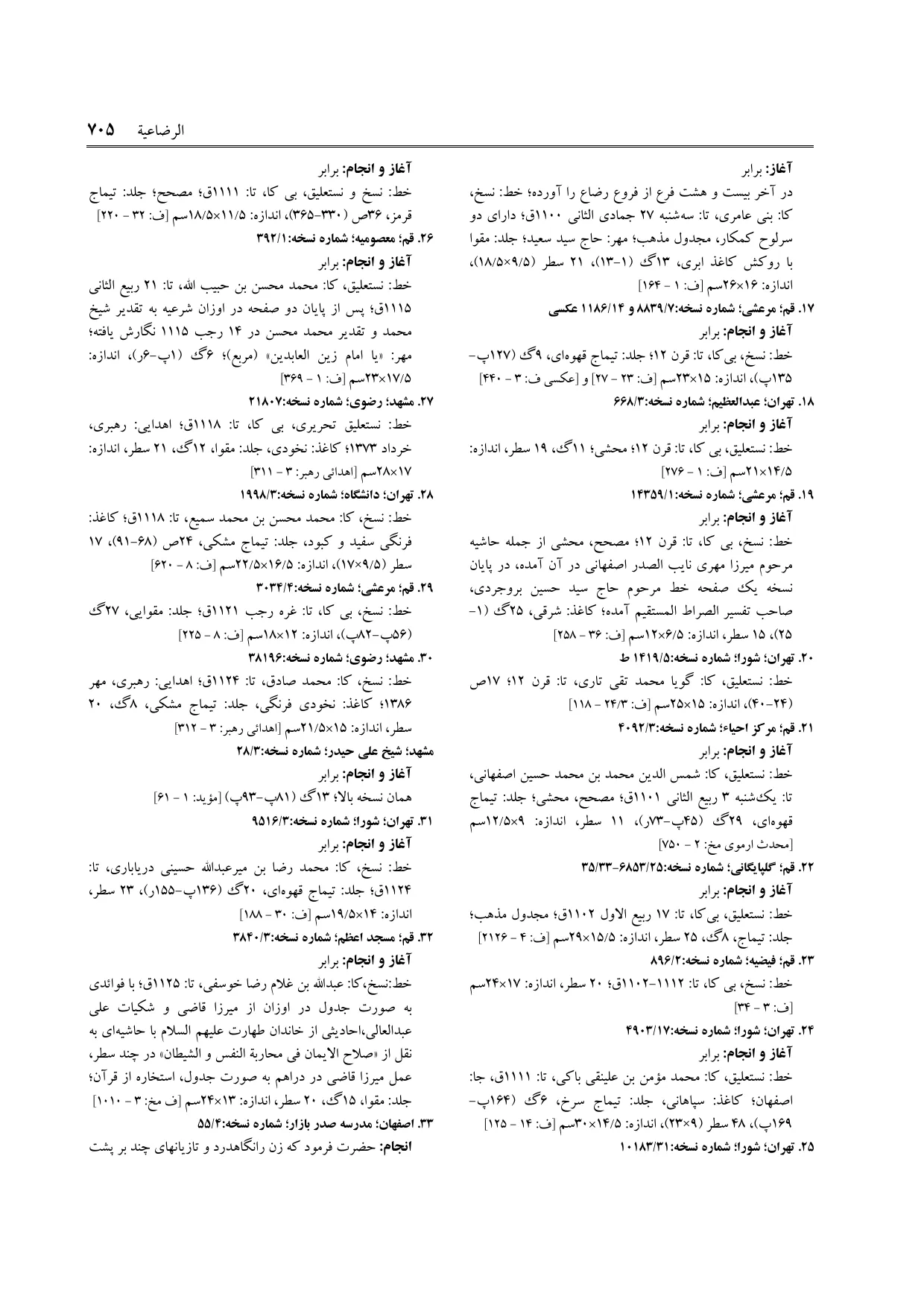 برگه‌ی ج ۱۶، ص ۷۰۵، ردیف ۳۱ در فنخا