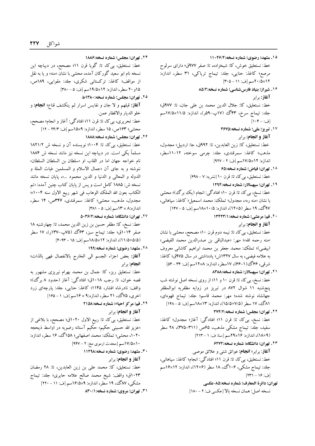 برگه‌ی ج ۲۱، ص ۲۲۷، ردیف ۱۶ در فنخا