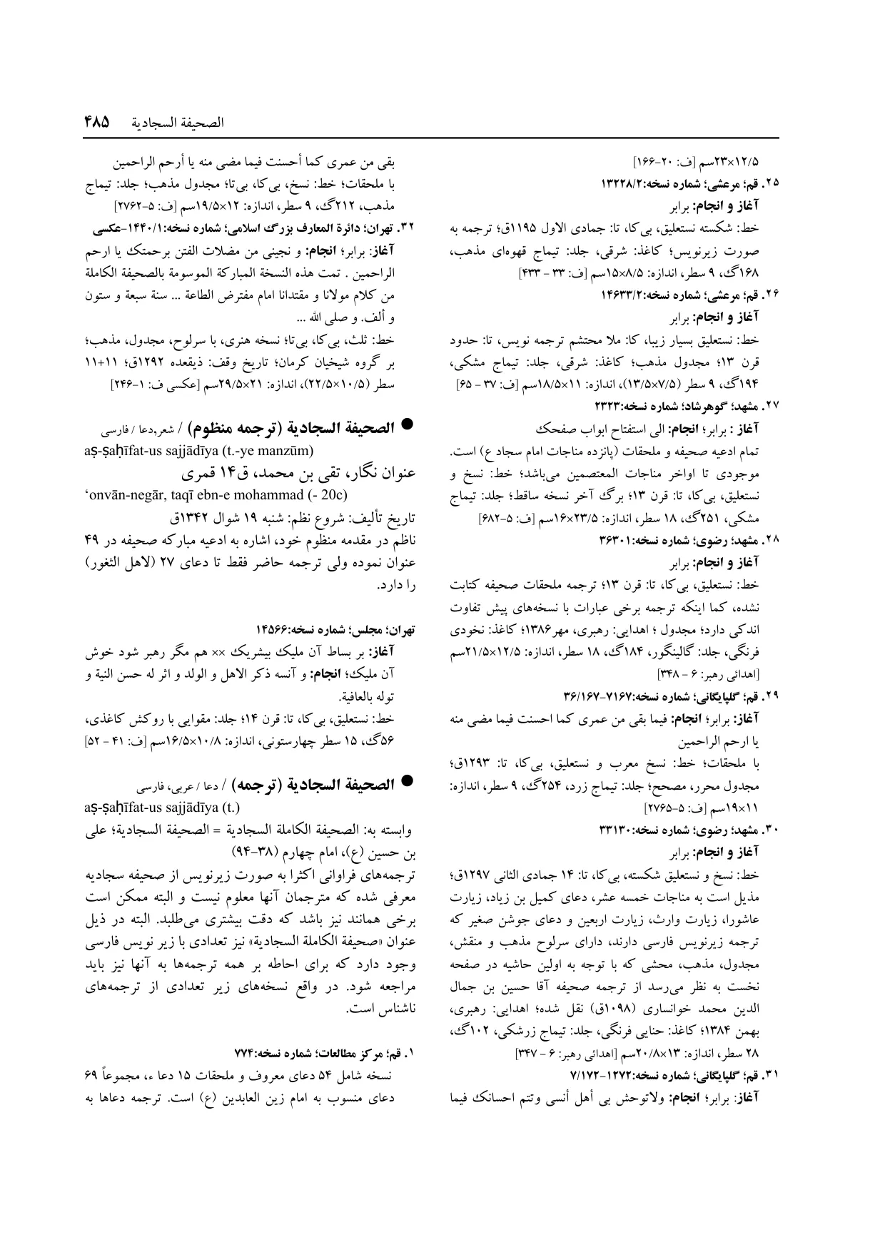 برگه‌ی ج ۲۱، ص ۴۸۵، ردیف ۳۲ در فنخا
