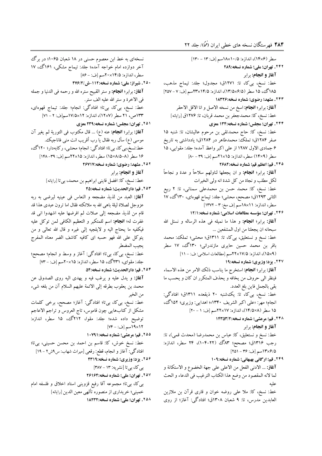 برگه‌ی فنخا، ج ۲۲، ص ۴۸۴، ردیف ۲۴۵