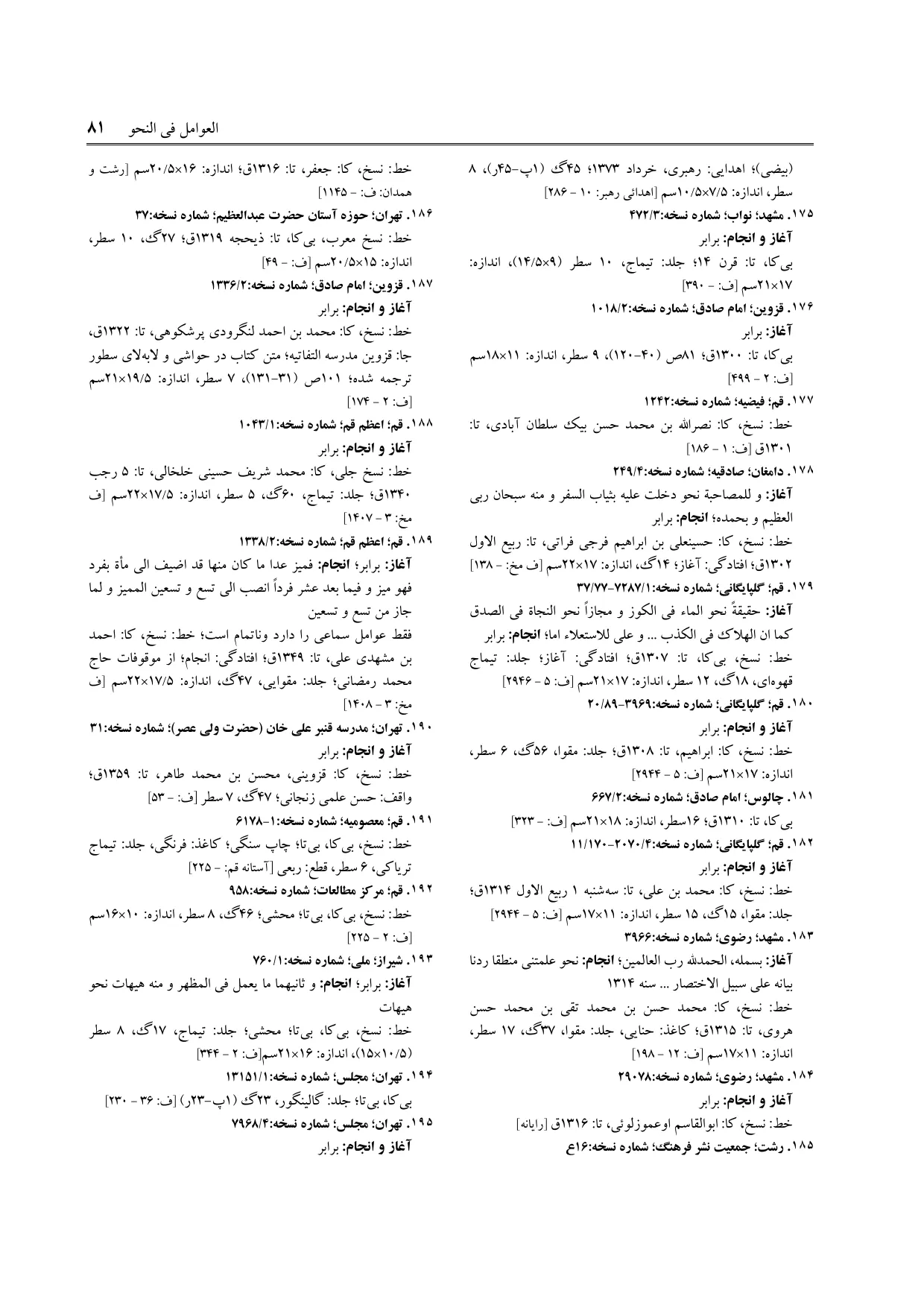 برگه‌ی ج ۲۳، ص ۸۱، ردیف ۱۸۸ در فنخا