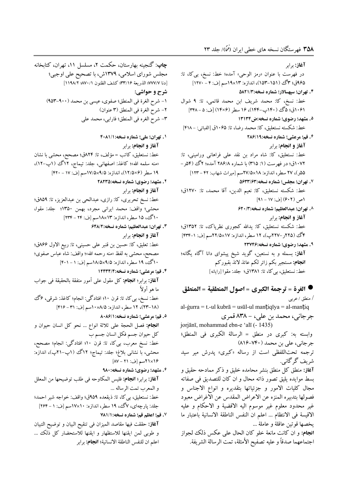 برگه‌ی ج ۲۳، ص ۳۵۸، ردیف ۷ در فنخا