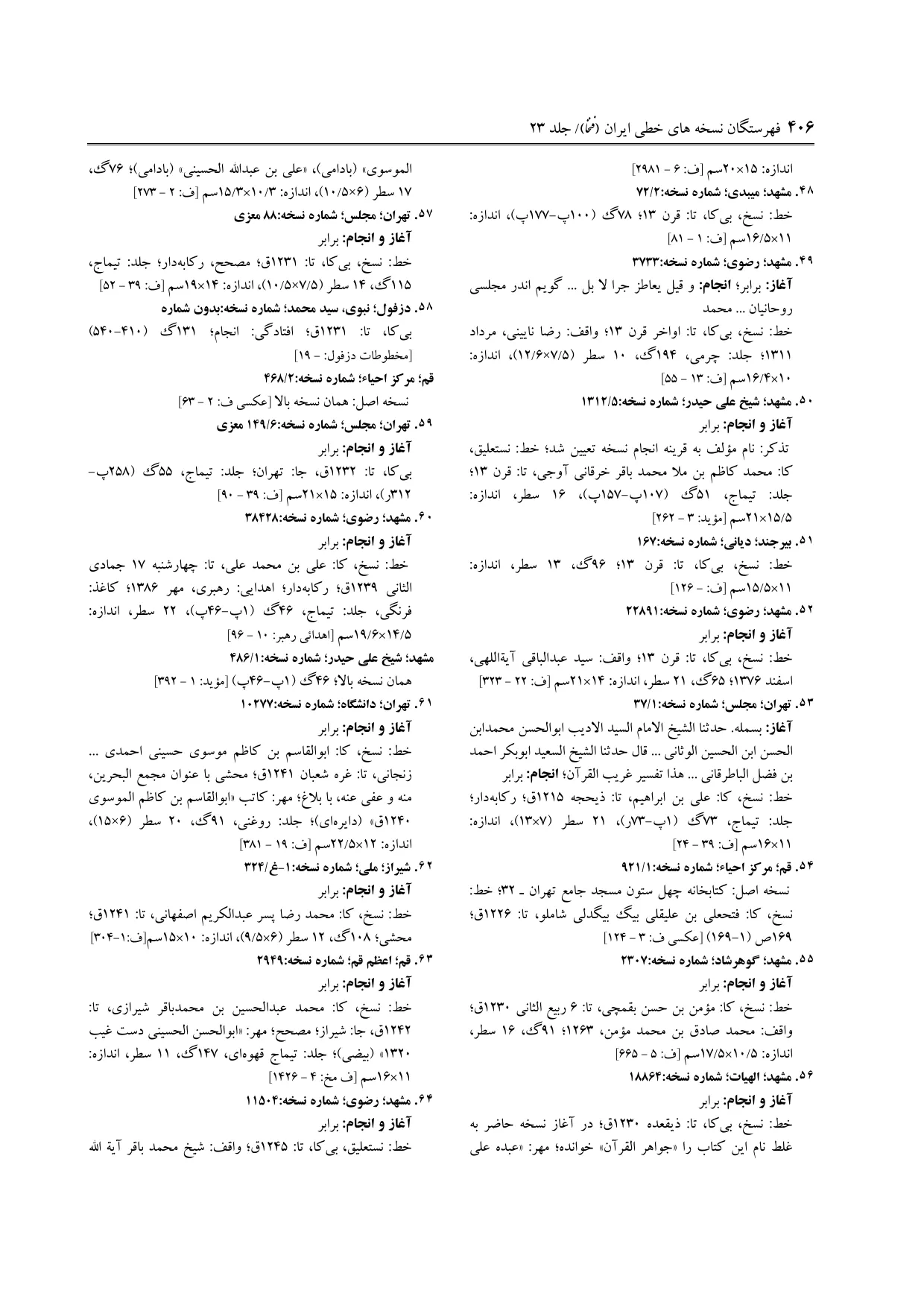 برگه‌ی فنخا، ج ۲۳، ص ۴۰۶، ردیف ۶۳