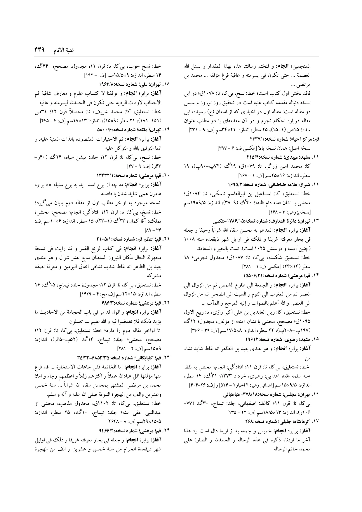 برگه‌ی ج ۲۳، ص ۴۴۹، ردیف ۲۱ در فنخا