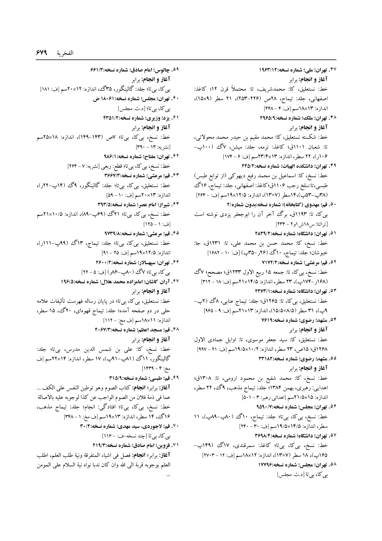 برگه‌ی ج ۲۳، ص ۶۷۹، ردیف ۶۷ در فنخا