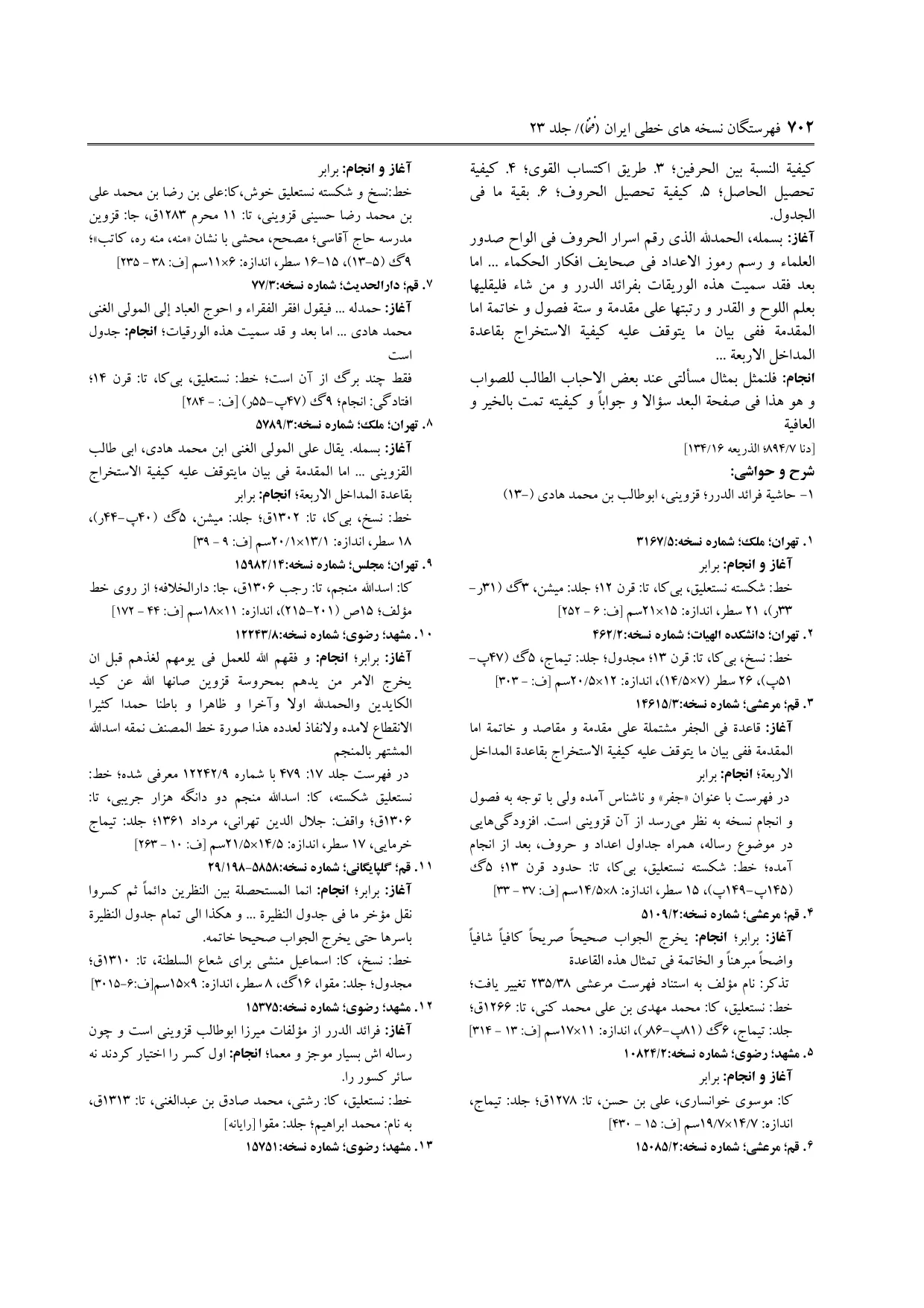 برگه‌ی ج ۲۳، ص ۷۰۲، ردیف ۲ در فنخا