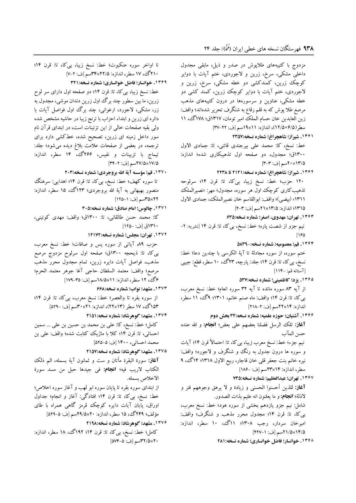 برگه‌ی ج ۲۴، ص ۹۳۸، ردیف ۱۳۶۸ در فنخا