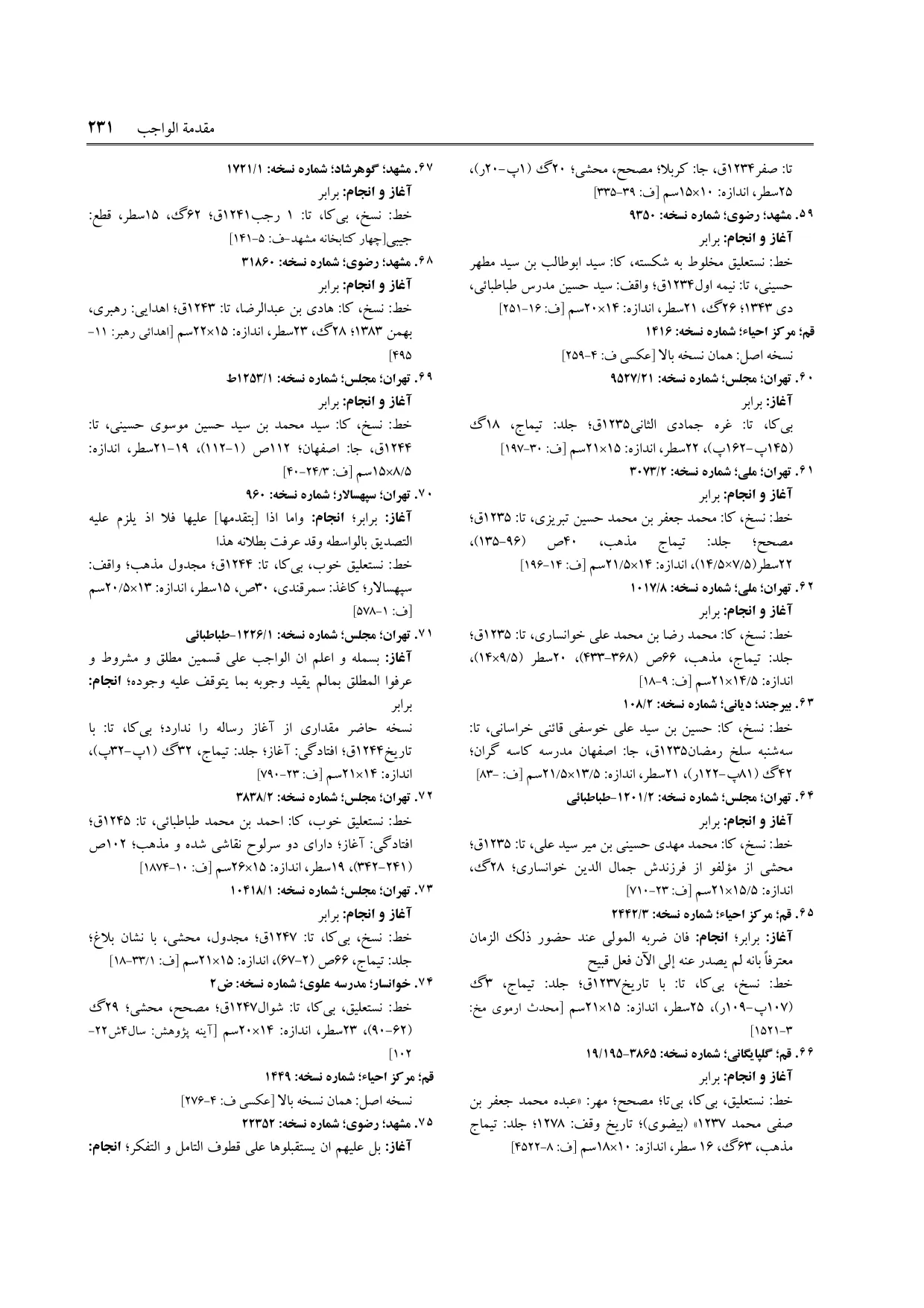 برگه‌ی ج ۳۱، ص ۲۳۱، ردیف ۷۶ در فنخا